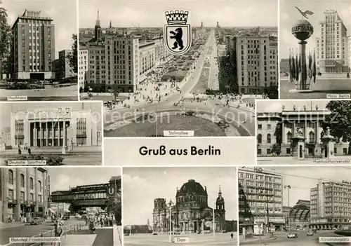 Berlin Hochhaus Haus Berlin Stalinallee Deutsche Sporthalle Dom Kat. Berlin