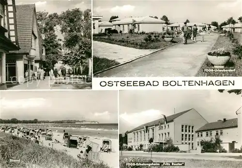 Boltenhagen Ostseebad Mittelweg FDGB Urlauberdorf Strand FDGB Erholungsheim Fritz Reuter Kat. Ostseebad Boltenhagen