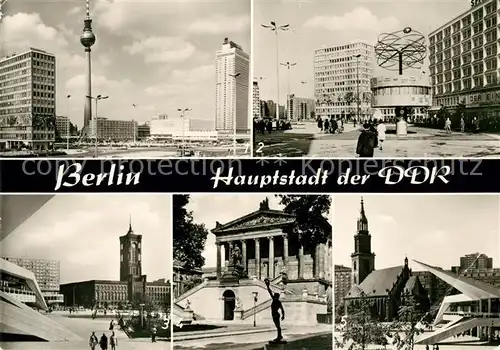 Berlin Alexanderplatz Urania Saeule Weltzeituhr Haus des Lehrers Rathaus Kat. Berlin