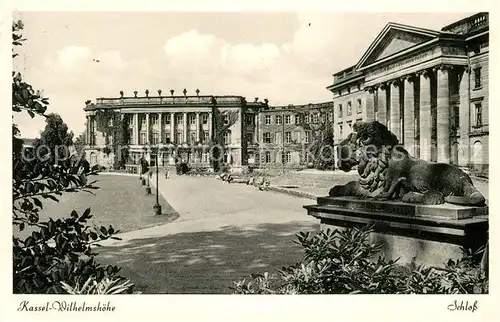 Wilhelmshoehe Kassel Schloss Loewenskulptur Kat. Kassel