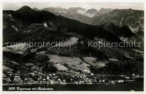 Tegernsee mit Riederstein Alpenpanorama Fliegeraufnahme Kranzplatte Kat. Tegernsee