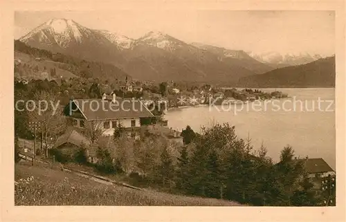 Tegernsee Panorama Blick von der Wacht mit Wallberg und Setzberg Kat. Tegernsee