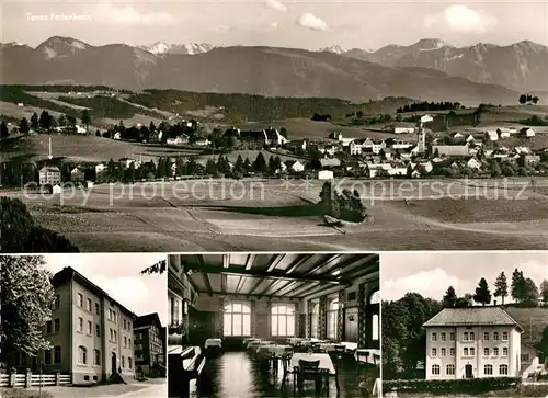 Scheidegg Allgaeu Gesamtansicht mit Alpenpanorama Ferienheim der Teves Werke Frankfurt Kat. Scheidegg