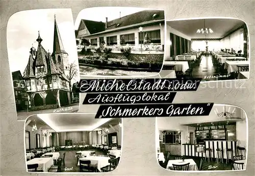 Michelstadt Ausflugslokal Schmerkers Garten Rathaus Kat. Michelstadt