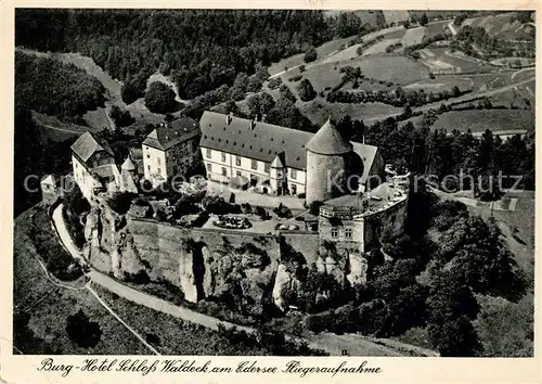 Waldeck Edersee Burghotel Schloss Fliegeraufnahme