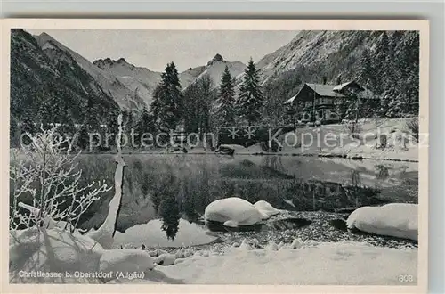 Oberstdorf Christlessee Alpenpanorama im Winter Kat. Oberstdorf