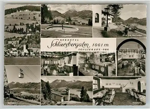 Schliersee Landschaftspanorama Alpen Kurhotel Schliersbergalm Bergbahn Kat. Schliersee