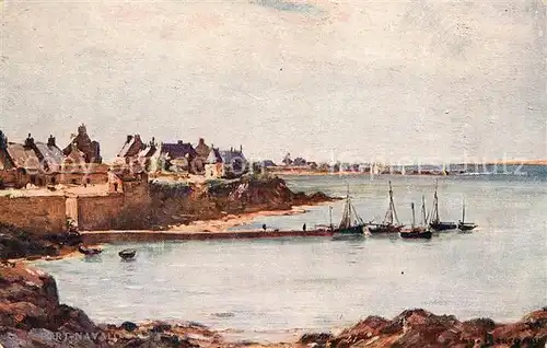 Port Navalo Panorama de la Cote Peinture Kuenstlerkarte Kat. Arzon