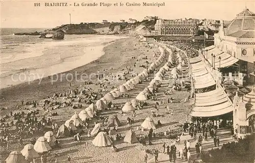 Biarritz Pyrenees Atlantiques Grande Plage et Casino Municipal Kat. Biarritz