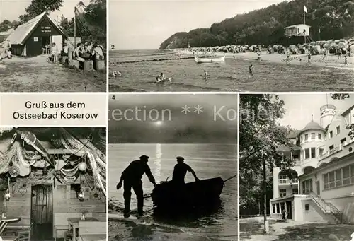 AK / Ansichtskarte Koserow Ostseebad Usedom FDGB Feriendienst Uns Fischerstuw Strand Fischgaststaette  Kat. Koserow