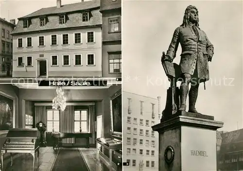 AK / Ansichtskarte Halle Saale Haendelhaus Englandzimmer Haendel Denkmal Kat. Halle