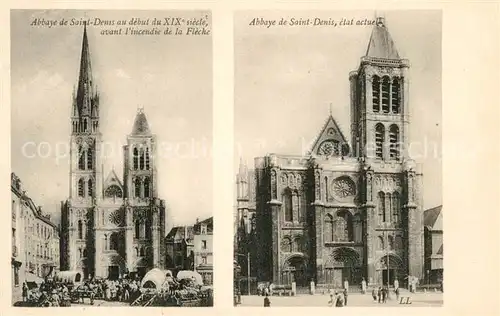 AK / Ansichtskarte Saint Denis Seine Saint Denis Abbaye au debut du XIX siecle et a l etat actuel