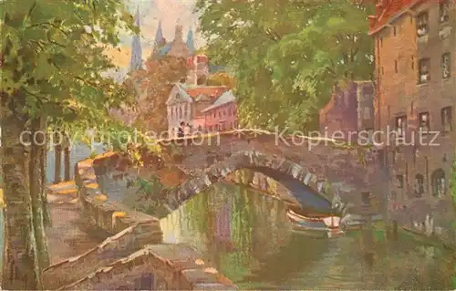 AK / Ansichtskarte Bruges Flandre Pont de l Hydromel Peinture Kuenstlerkarte Kat. 