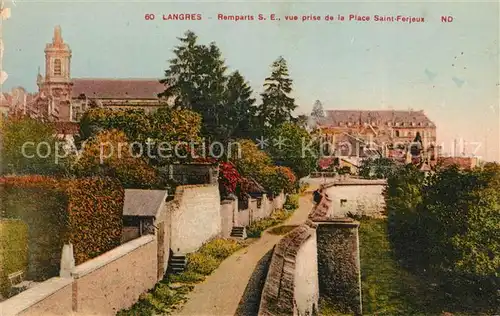 AK / Ansichtskarte Langres Remparts vue prise de la Place Saint Ferjeux Kat. Langres