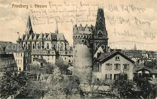 AK / Ansichtskarte Friedberg Hessen Altstadt Turm Kirche Kat. Friedberg (Hessen)