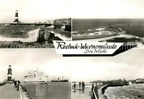 AK / Ansichtskarte Warnemuende Ostseebad Mole Leuchtturm Kat. Rostock