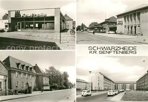 AK / Ansichtskarte Schwarzheide Kaufhalle Kulturhaus Wandelhof Rathaus  Kat. Schwarzheide