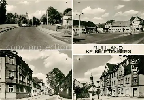 AK / Ansichtskarte Ruhland Elsterbruecke Marktplatz Dresdner Strasse Bahnhofstrasse Kat. Ruhland