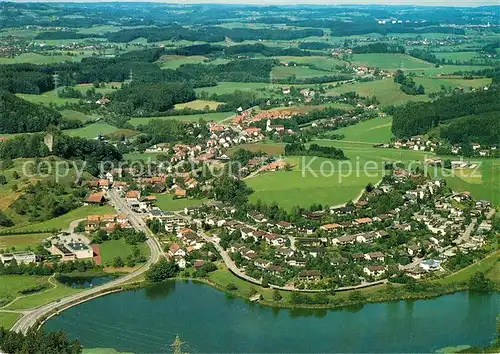 AK / Ansichtskarte Neuravensburg See mit Burgruine Fliegeraufnahme Kat. Wangen im Allgaeu