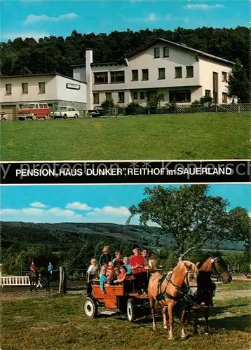 AK / Ansichtskarte Hellefeld Pension Haus Dunker Reithof Pferdewagen Kat. Sundern (Sauerland)