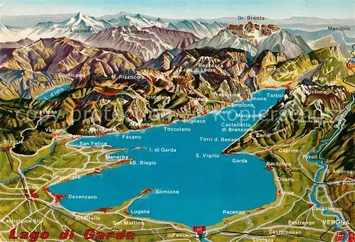 AK / Ansichtskarte Lago di Garda Planimetria Kat. Italien