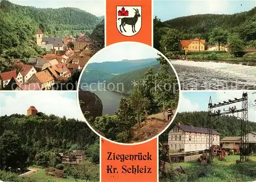 AK / Ansichtskarte Ziegenrueck Teilansicht Saalepartie Schlossblick Wasserkraftmuseum