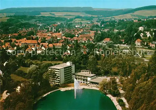 AK / Ansichtskarte Bad Gandersheim Fliegeraufnahme mit Seekurheim und Seeterrassen Kat. Bad Gandersheim