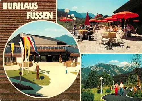 AK / Ansichtskarte Fuessen Allgaeu Kurhaus Terrasse Park Kat. Fuessen