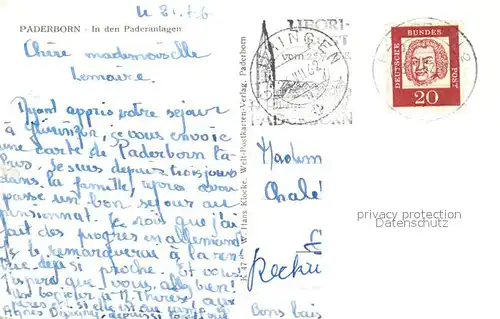 AK / Ansichtskarte Paderborn Paderanlagen Kat. Paderborn
