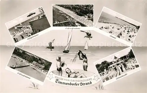 AK / Ansichtskarte Timmendorfer Strand Strand Fliegeraufnahme Anlegerbruecke Kat. Timmendorfer Strand