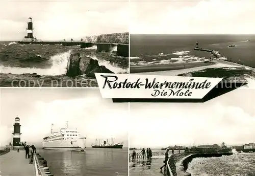 AK / Ansichtskarte Warnemuende Ostseebad Mole Leuchtturm Kat. Rostock