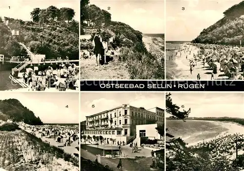 AK / Ansichtskarte Sellin Ruegen Fahrstuhl Strand Reisebuero DDR Hotel Frieden Kat. Sellin Ostseebad