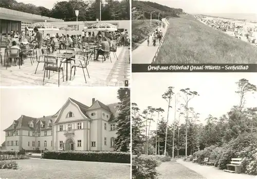 AK / Ansichtskarte Graal Mueritz Ostseebad Cafe Eis Terrasse Broiler Gaststaette Sanatorium Richard Assmann Kat. Seeheilbad Graal Mueritz