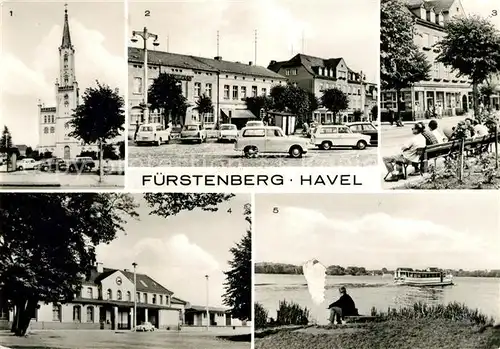 AK / Ansichtskarte Fuerstenberg Havel Marktplatz Ernst Thaelmann Strasse Bahnhof  Kat. Fuerstenberg