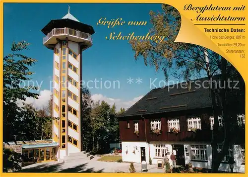 AK / Ansichtskarte Scheibenberg Bergplateau mit Aussichtsturm Kat. Scheibenberg Erzgebirge