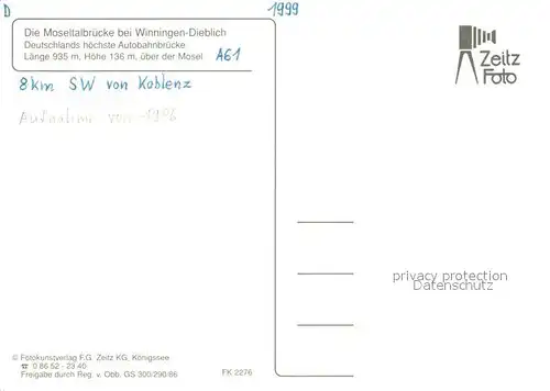 AK / Ansichtskarte Dieblich Moselbruecke mit Moselschleife Fliegeraufnahme Kat. Dieblich