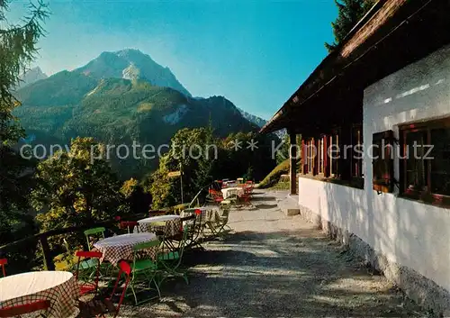 AK / Ansichtskarte Ramsau Berchtesgaden Berggaststaette Gerstreut Soleleitungsweg mit Watzmann Kat. Ramsau b.Berchtesgaden