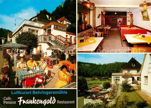 AK / Ansichtskarte Behringersmuehle Cafe Pension Frankengold Restaurant Terrasse Kat. Goessweinstein