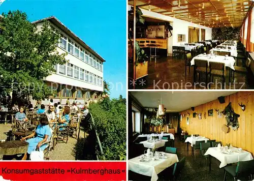 AK / Ansichtskarte Saalfeld Saale Konsumgaststaette Kulmberghaus Gastraeume Kat. Saalfeld