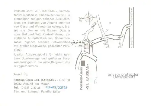 AK / Ansichtskarte Algund Merano Pension St. Kassian Kat. Italien