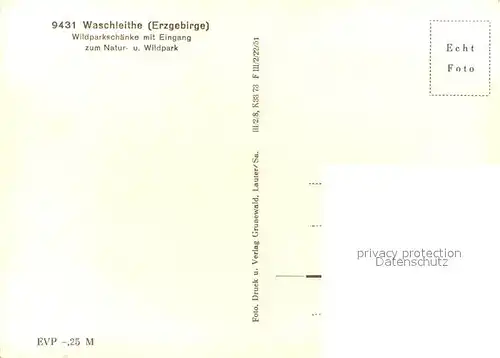 AK / Ansichtskarte Waschleithe Wildparkschaenke  Kat. Beierfeld Erzgebirge