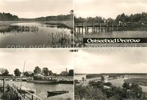 AK / Ansichtskarte Prerow Ostseebad Prerowstrom Hafen Bruecke Strand Hohe Duene Kat. Darss