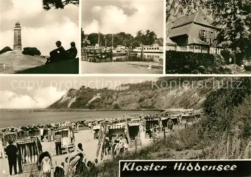 AK / Ansichtskarte Insel Hiddensee Kloster Leuchtturm Hafen Gerhart Hauptmann Gedenkstaette Strand Kat. Insel Hiddensee