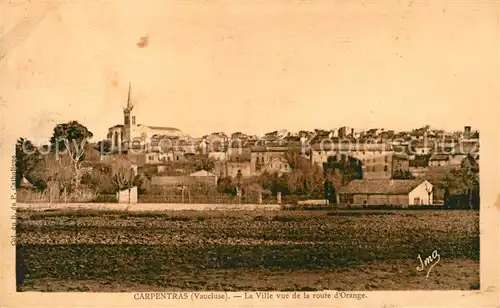 AK / Ansichtskarte Carpentras La Ville vue de la Route d Orange Kat. Carpentras