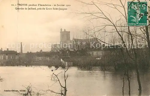 AK / Ansichtskarte Troyes Aube pendant l Inondation Janvier 1910 ueberschwemmung Katastrophe Kat. Troyes