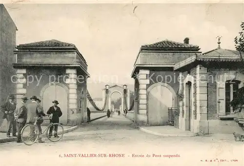 AK / Ansichtskarte Saint Vallier sur Rhone Entree du Pont suspendu