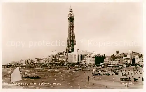 AK / Ansichtskarte Blackpool Tower from Central Pier Valentines Postcard Kat. Blackpool