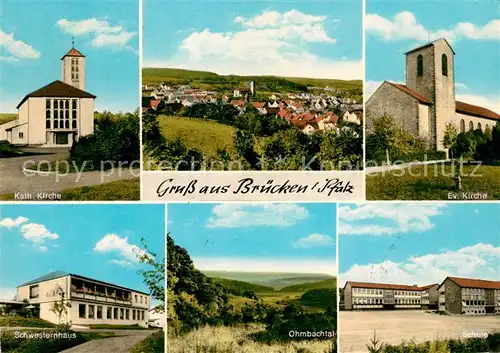 AK / Ansichtskarte Bruecken Pfalz Evangelische Kirche Ohmbachtal Schwesternhaus Kat. Bruecken (Pfalz)