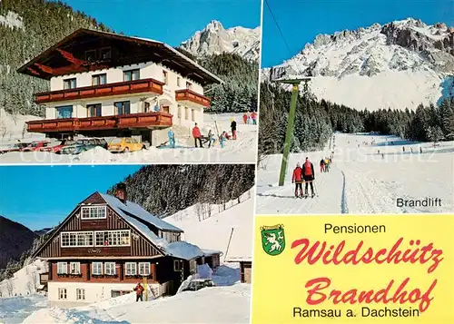 AK / Ansichtskarte Ramsau Dachstein Steiermark Pension Wildschuetz Pension Brandhof  Kat. Ramsau am Dachstein