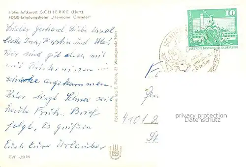 AK / Ansichtskarte Schierke Harz FDGB Erholungsheim Hermann Gieseler Kat. Schierke Brocken